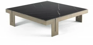 Gianfranco Ferré Home Низкий квадратный журнальный столик из мрамора и металла sahara noir District vii