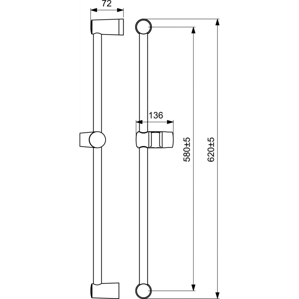 Штанга для душа Vidima Fresh BA196AA 60 см цвет хром STLM-2106258 - Вид №4