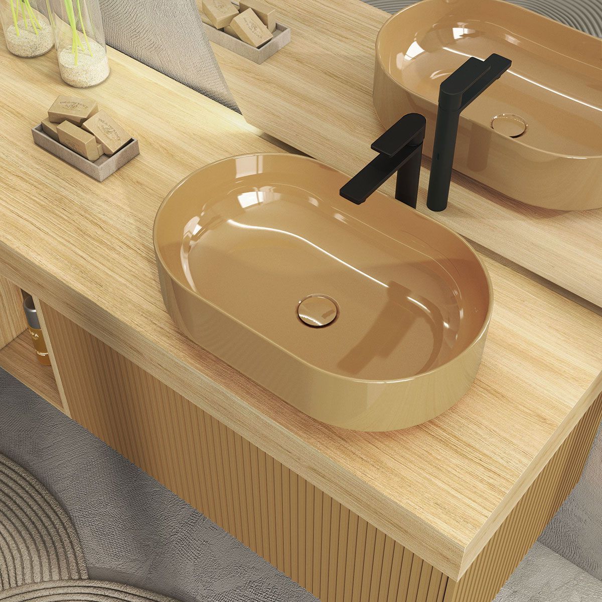 Деревянный подвесной шкаф для умывальника с выдвижными ящиками LEGNOBAGNO Re-Stretch ARCH-00053737 - Вид №4