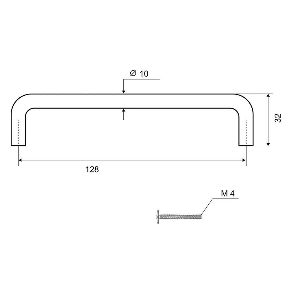 Мебельная ручка-скоба ADD10.128.BLMATT 128 мм матовый черный PALLADIUM STLM-2181396 - Вид №2