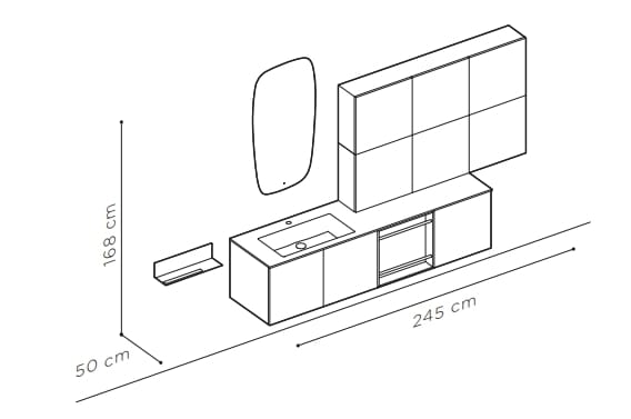 Матовый лакированный деревянный подвесной умывальник ARBLU Dress System ARCH-00084771 - Вид №6