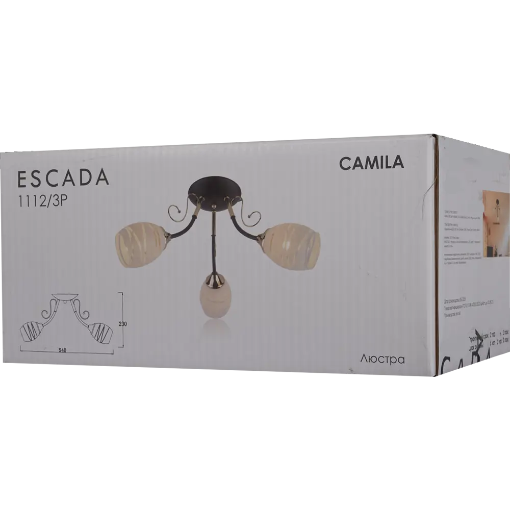 Люстра потолочная Camila 1112 3 лампы 9 м² цвет чёрный Escada STLM-2175519 - Вид №7