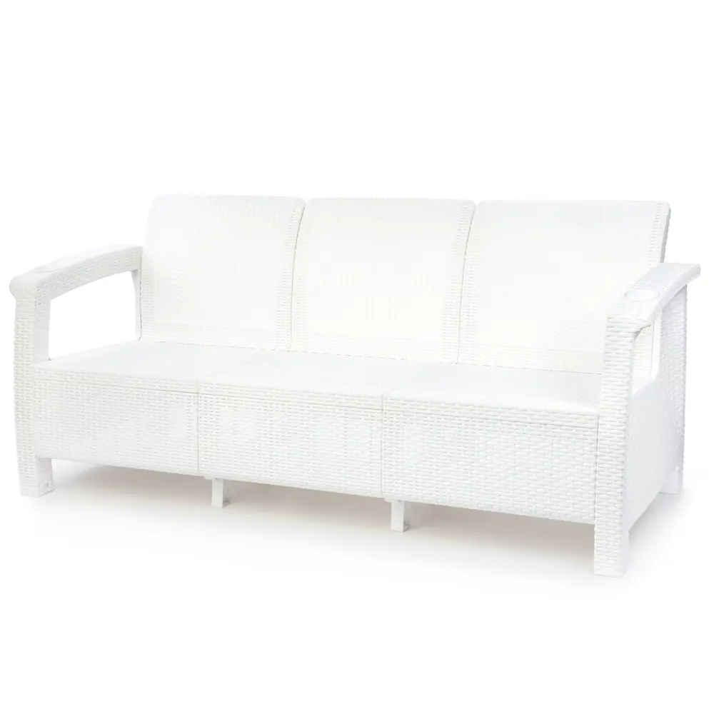 Диван Ротанг-плюс 188x70x79 см полипропилен белый Santreyd STLM-2165882
