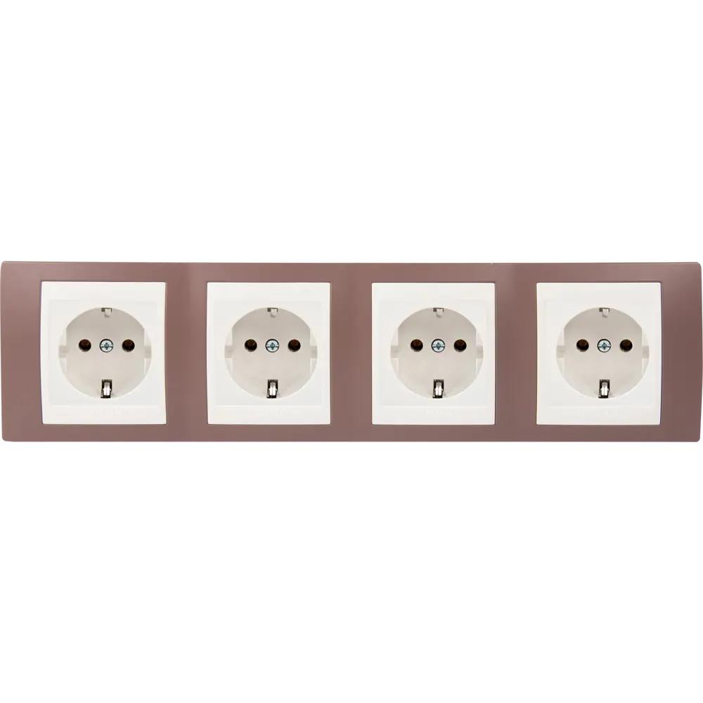 Рамка для розеток и выключателей Schneider Electric Unica 4 поста, цвет лиловый/бежевый 10174207 STLM-2206116  - Вид №4