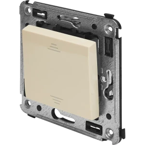 Выключатель проходной встраиваемый DKC Avanti 1 клавиша цвет ванильная дымка