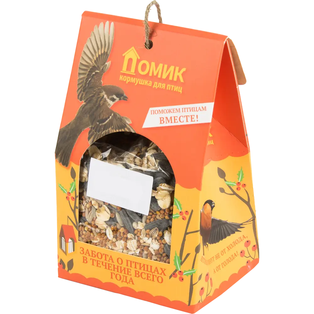 Кормушка для диких птиц Домик, пластик, корм 100 г, брикет 95 г Santreyd STLM-2004841