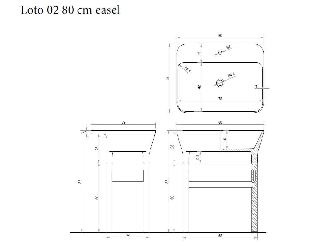 Отдельно стоящая мраморная раковина Kreoo LOTO ARCH-00116154 - Вид №5