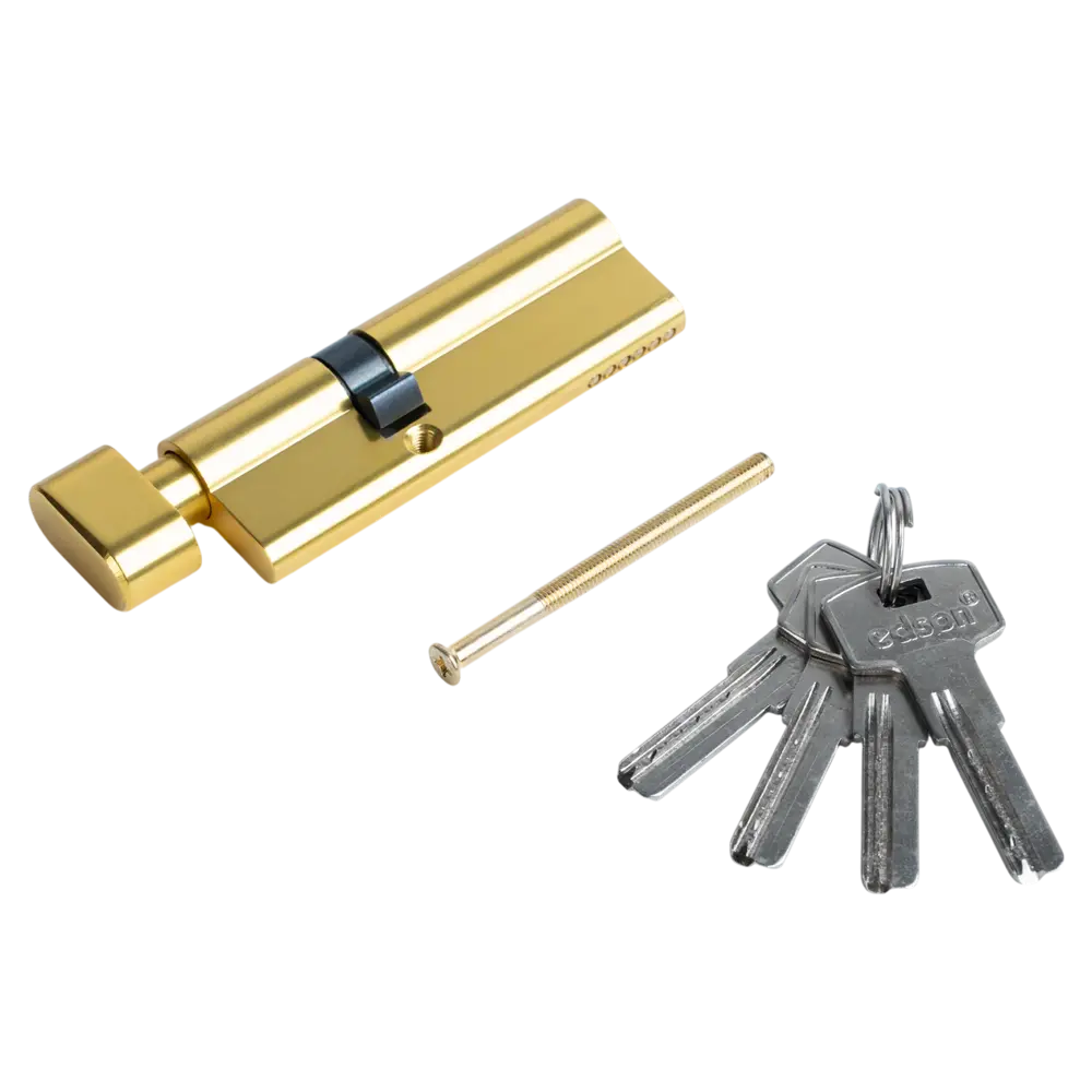 Цилиндр EDS-CYL 35x55 мм ключ/вертушка цвет латунь EDSON STLM-2137149 - Вид №2