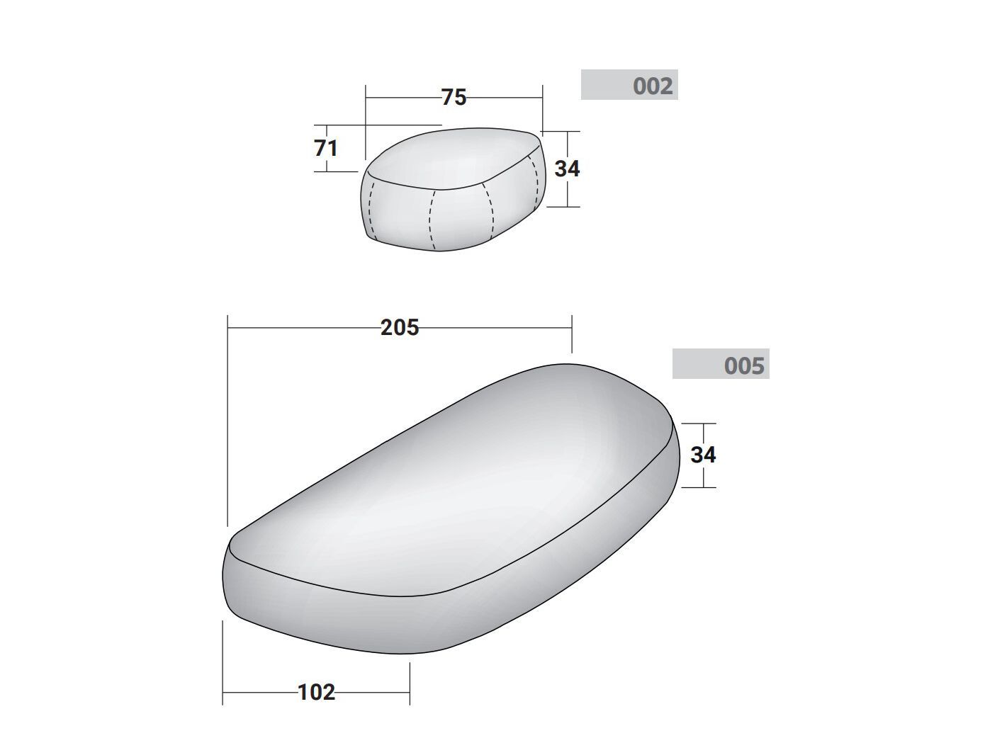 Съемный пуф из ткани Flou Pierre ARCH-00037814 - Вид №13