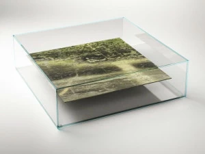 CLASTE Квадратный журнальный столик из мрамора и стекла