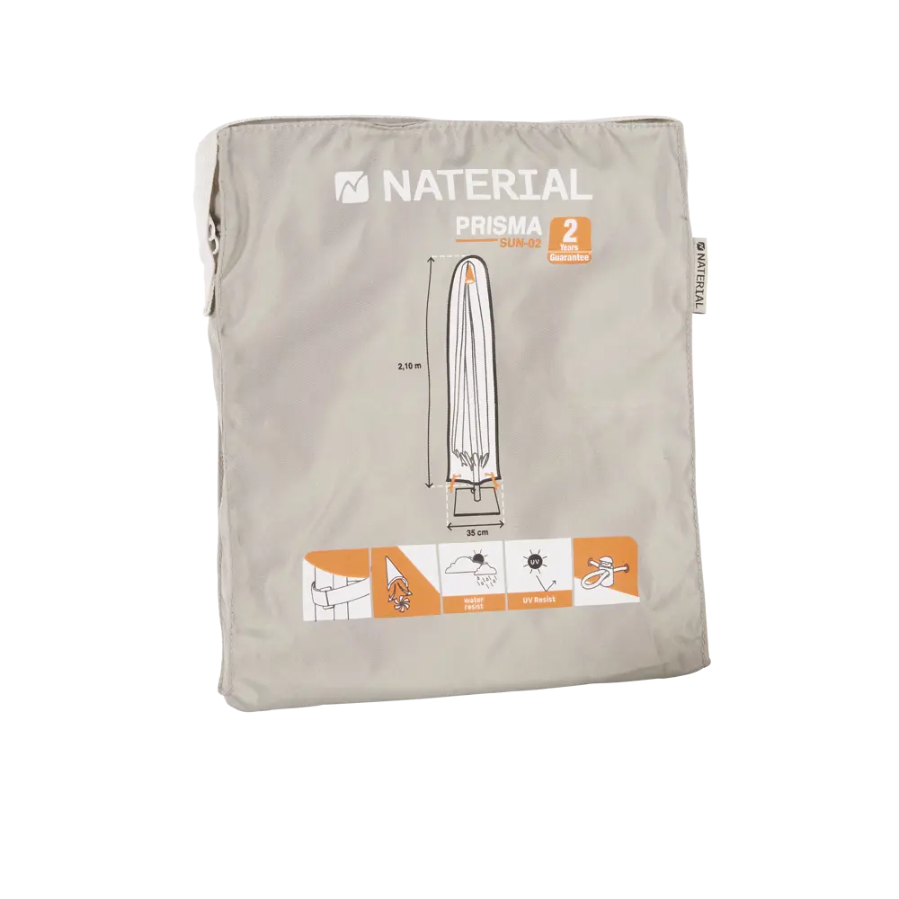 Защитный чехол для пляжного зонта Naterial 35x210x210 см полиэстер светло-серый 84463506 STLM-2179463 