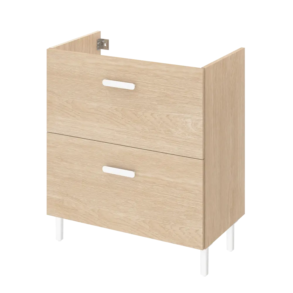 Тумба под раковину Sensea Easy напольная 70 см с двумя ящиками цвет дуб STLM-2050744 - Вид №2