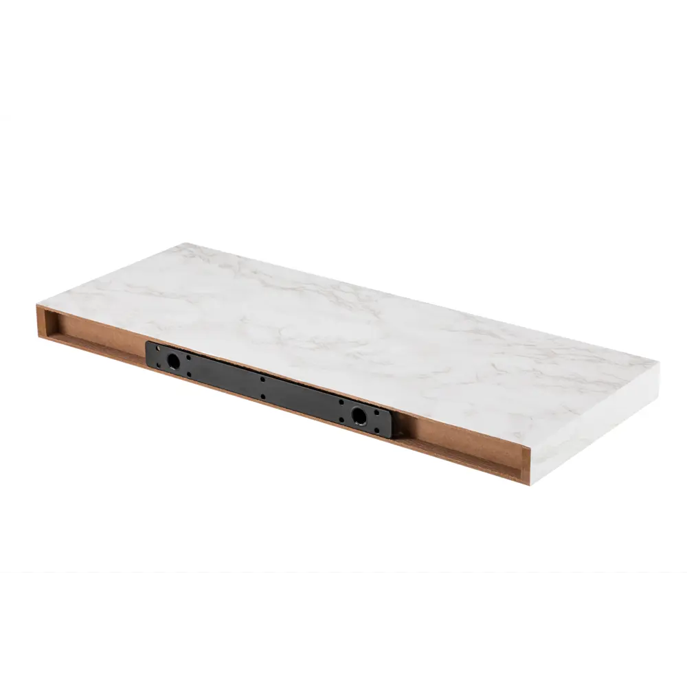 Настенная полка KONSENSA 60x23.5 см со скрытым креплением МДФ цвет светлый мрамор STLM-2131001 - Вид №6