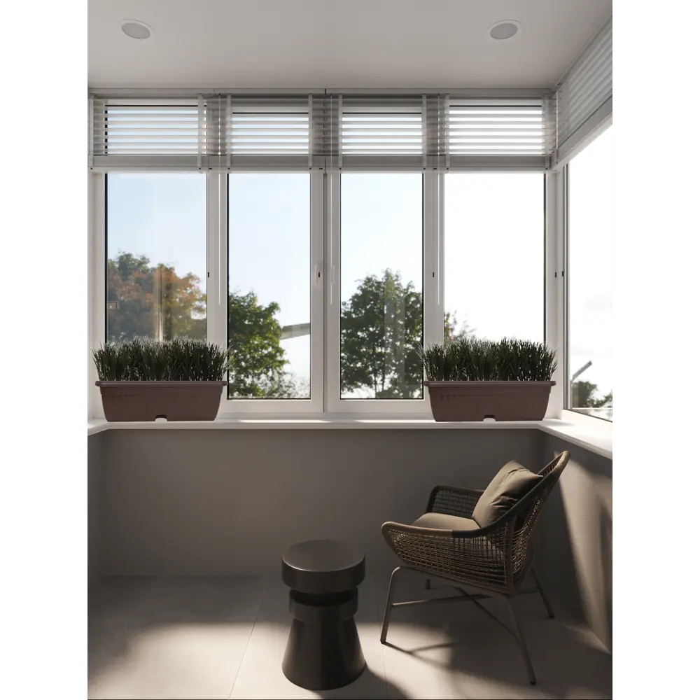 Балконный ящик 19x16.5x50 см v15.7 л пластик коричневый Santreyd STLM-2111544 - Вид №3