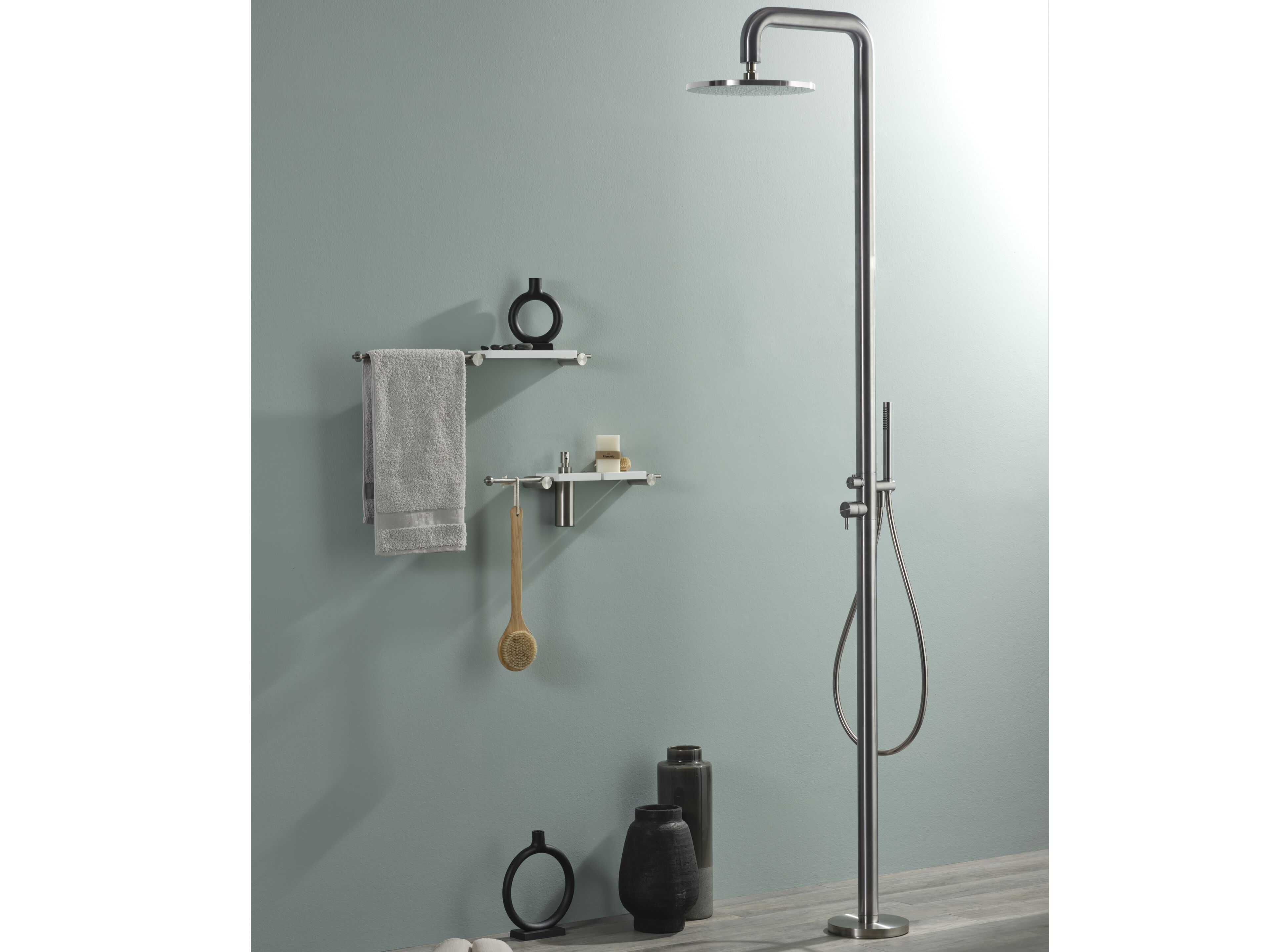 Напольная душевая колонка из нержавеющей стали с ручным душем Ritmonio Diametro35 Inox ARCH-00110781