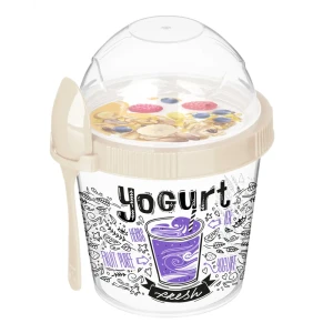 Контейнер для завтрака с ложкой Idi Land 450 мл пластик прозрачный