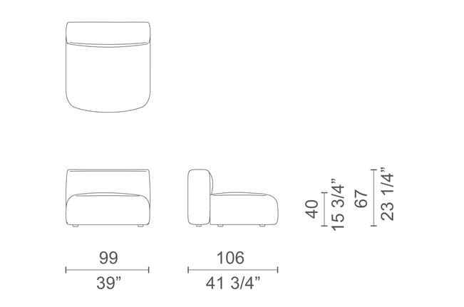 Ткань съемный садовый диван CAPPELLINI Litos Lido ARCH-00024443 - Вид №6