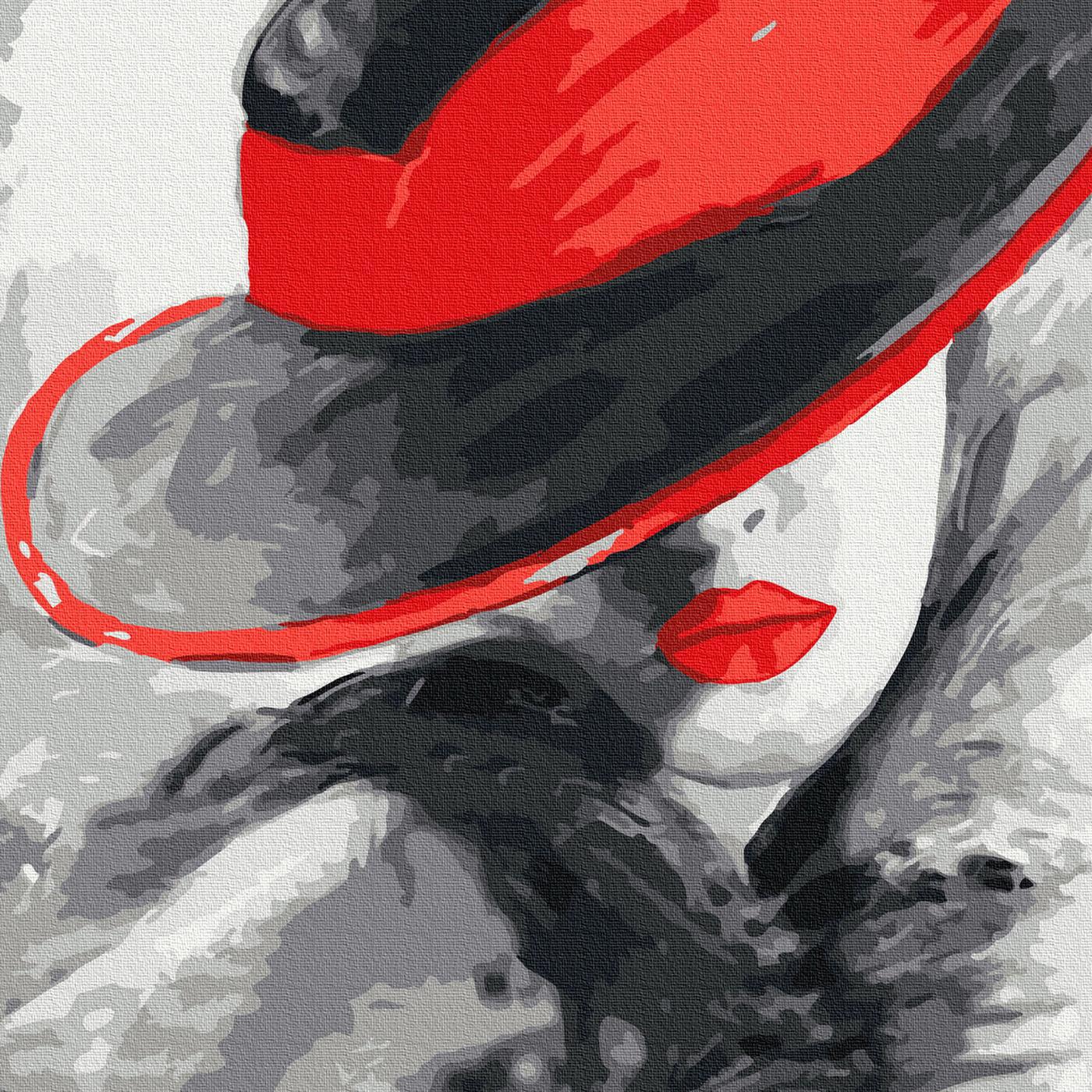 90299731 Картина по номерам 30х30 см Дама в красной шляпе 13 цветов STLM-0174401 MOLLY