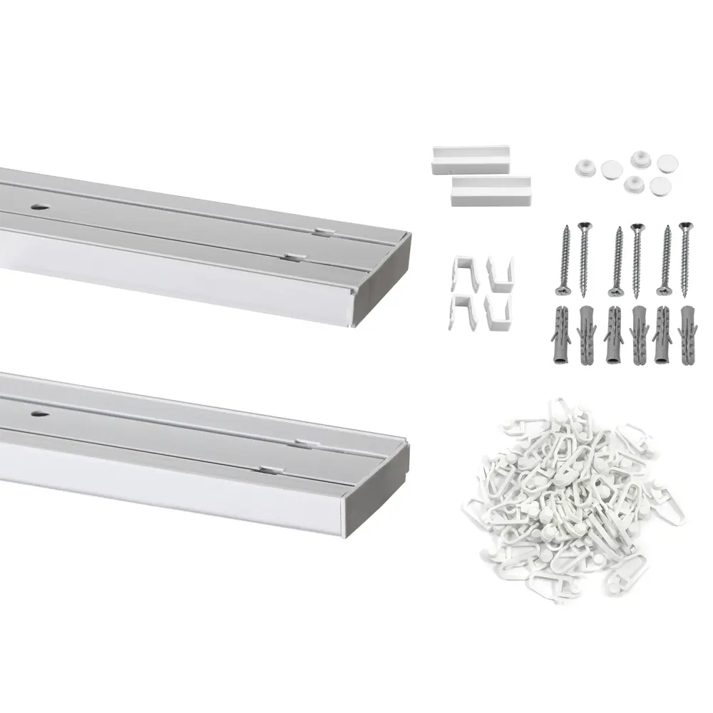 Карниз двухрядный Inspire 480 см пластик цвет белый STLM-2200312 - Вид №3