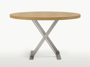 Круглый стол из стали и дерева