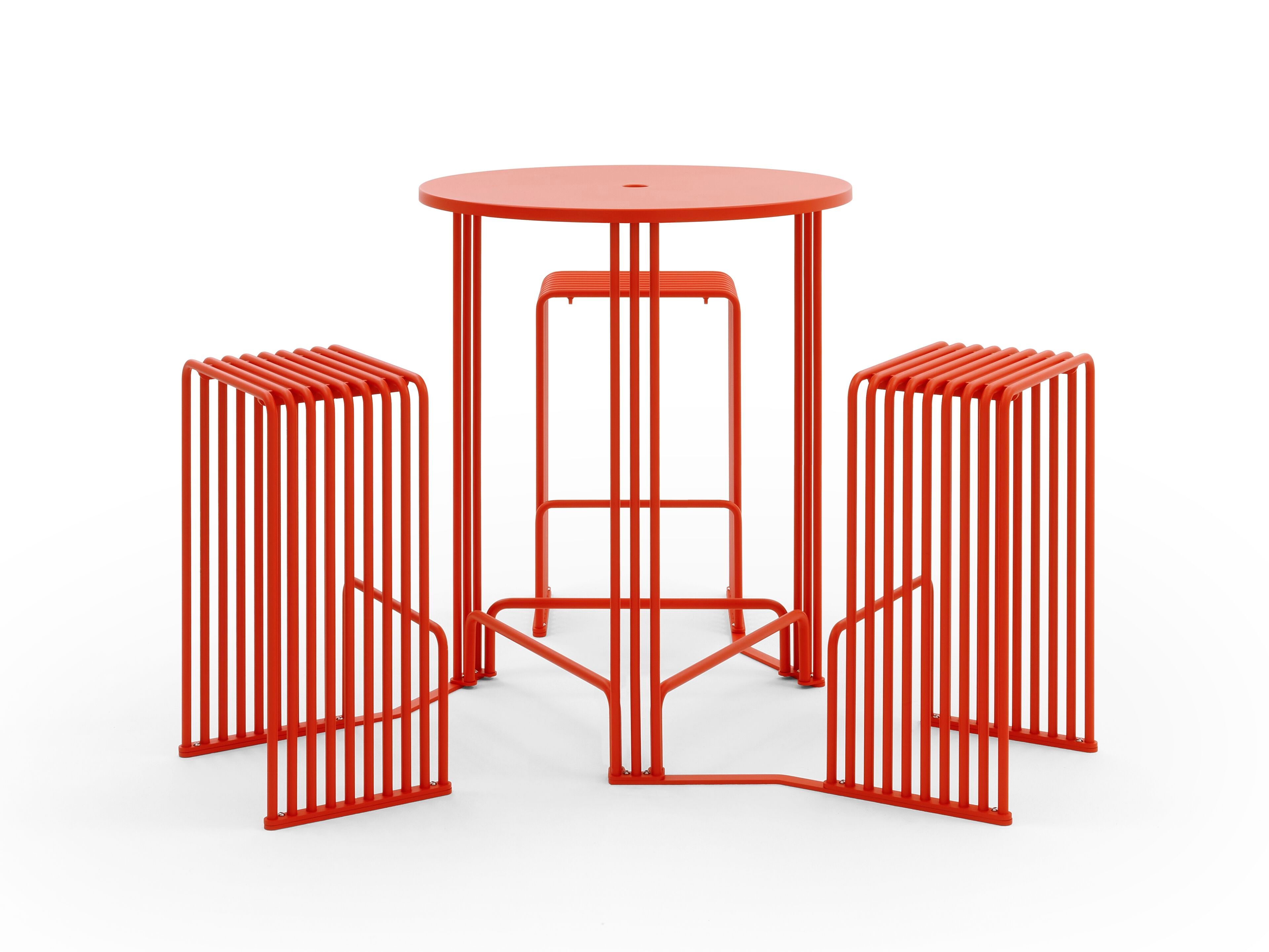 Высокий стол для общественных мест со встроенными стульями Urbantime Zeroиндексы.015 ARCH-00150029