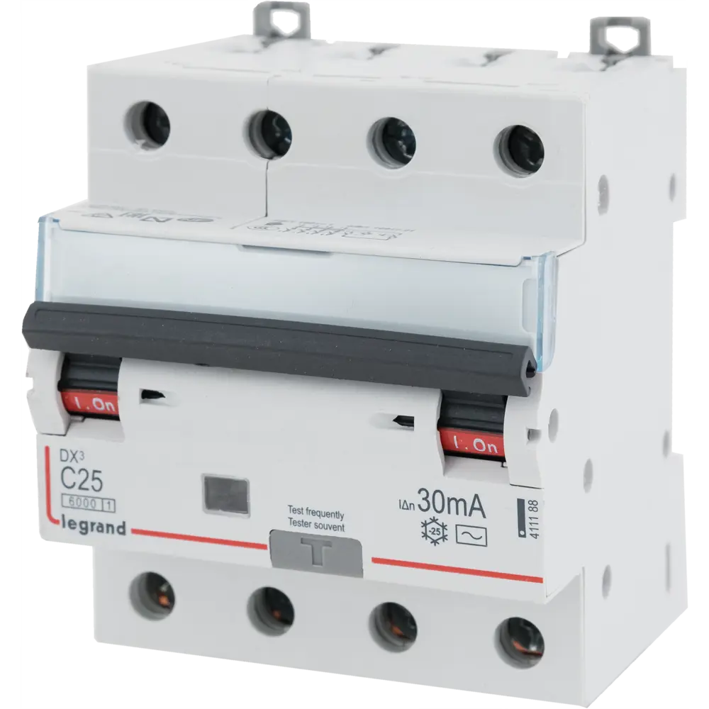 Автоматический выключатель дифференциального тока Legrand DX3 4P C25 A 30 мА 6 кА AC 411188 STLM-2051787