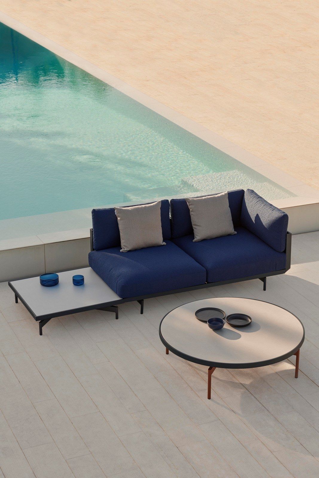 Фарфоровый квадратный садовый столик GANDIABLASCO волны ARCH-00028769 - Вид №27