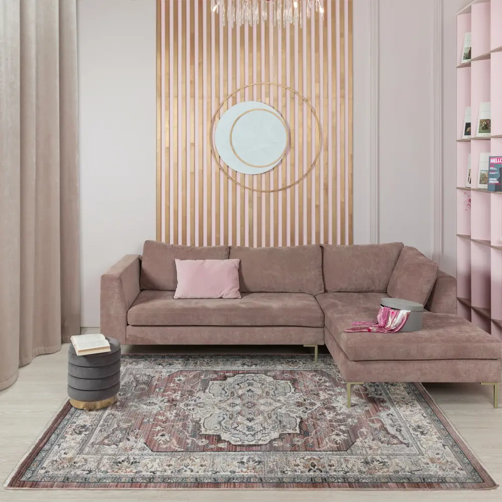 Ковер полиэстер Vela Luxe 0C410A 80x118 см цвет коричневый 85569078 STLM-2194004 Santreyd 