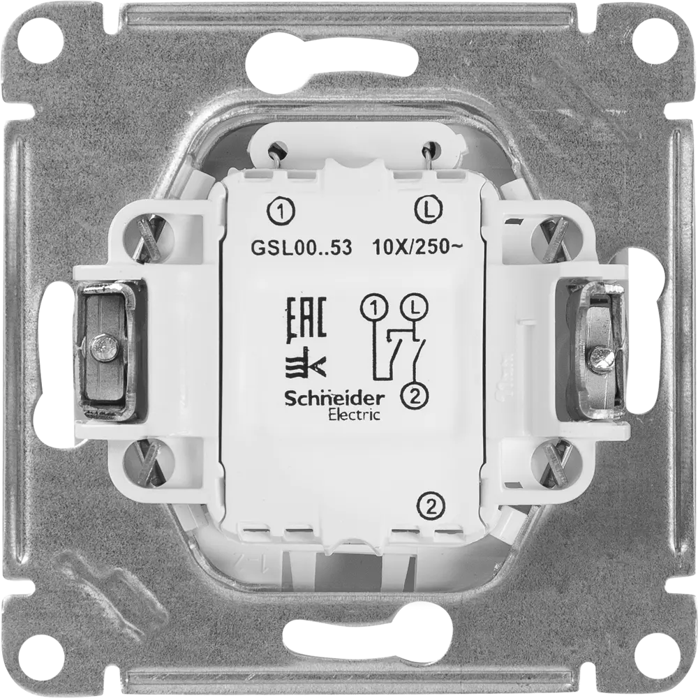 Выключатель проходной встраиваемый Systeme Electric Glossa СХ5А 2 клавиши с подсветкой цвет молочный STLM-2208923 - Вид №2