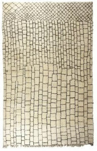 AFOLKI Прямоугольный шерстяной коврик с длинным ворсом и узором Beni ourain Taa1274be