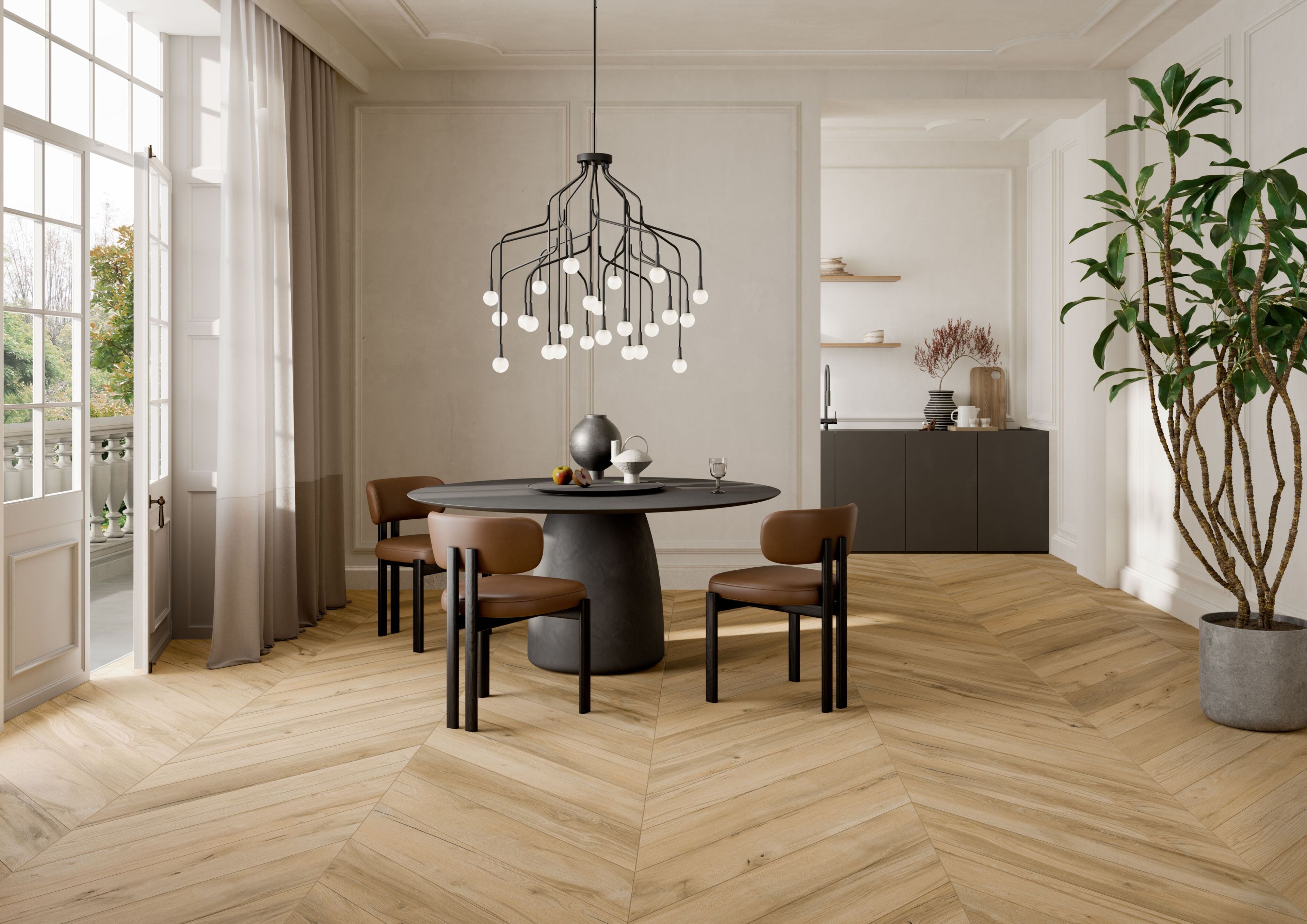 Пол из керамогранита под дерево Ceramica Rondine CHEVRON XL ARCH-00132182 - Вид №4