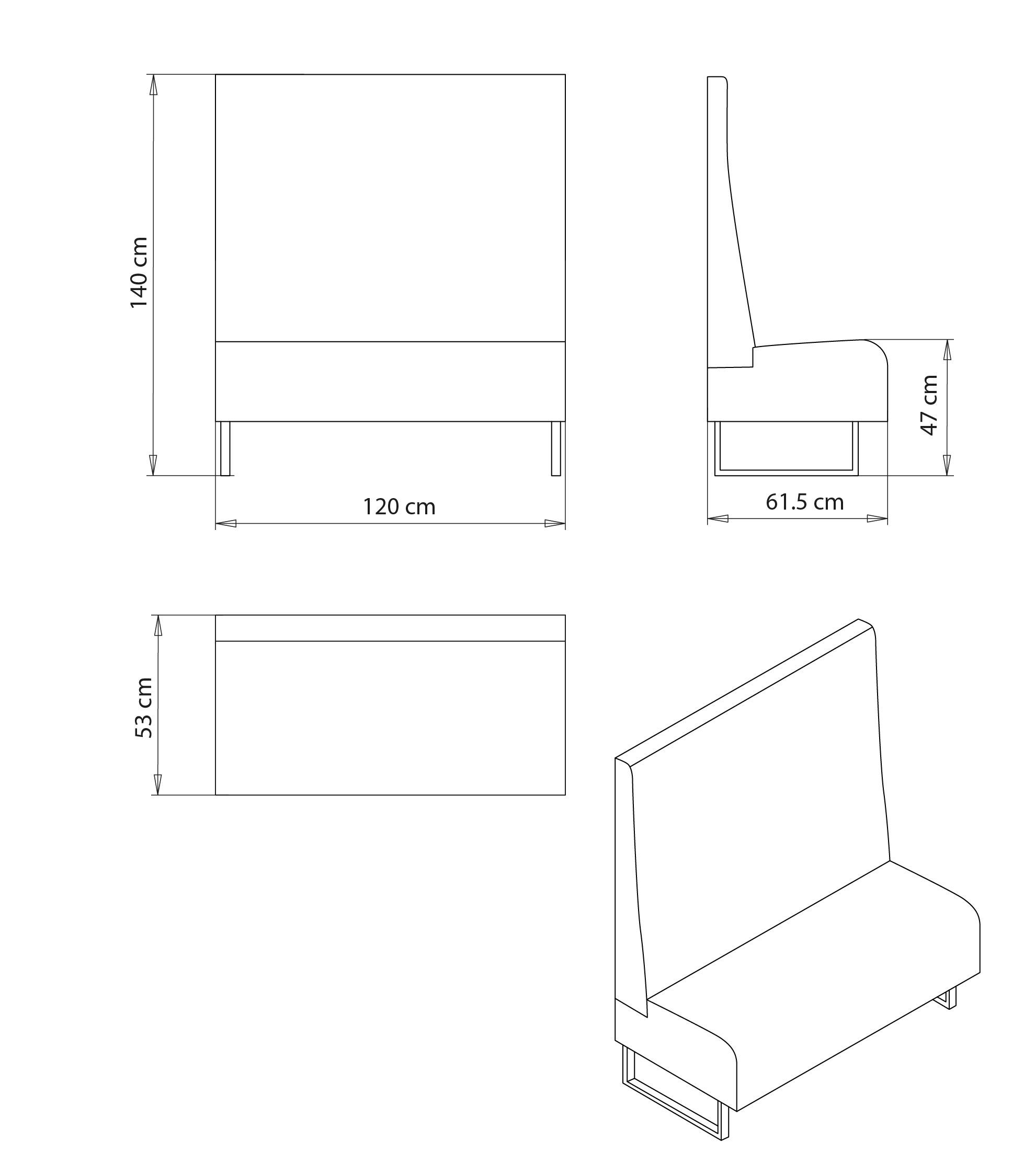 Линейный модуль ткани с высокой спинкой Et al ARCH-00034214 - Вид №2