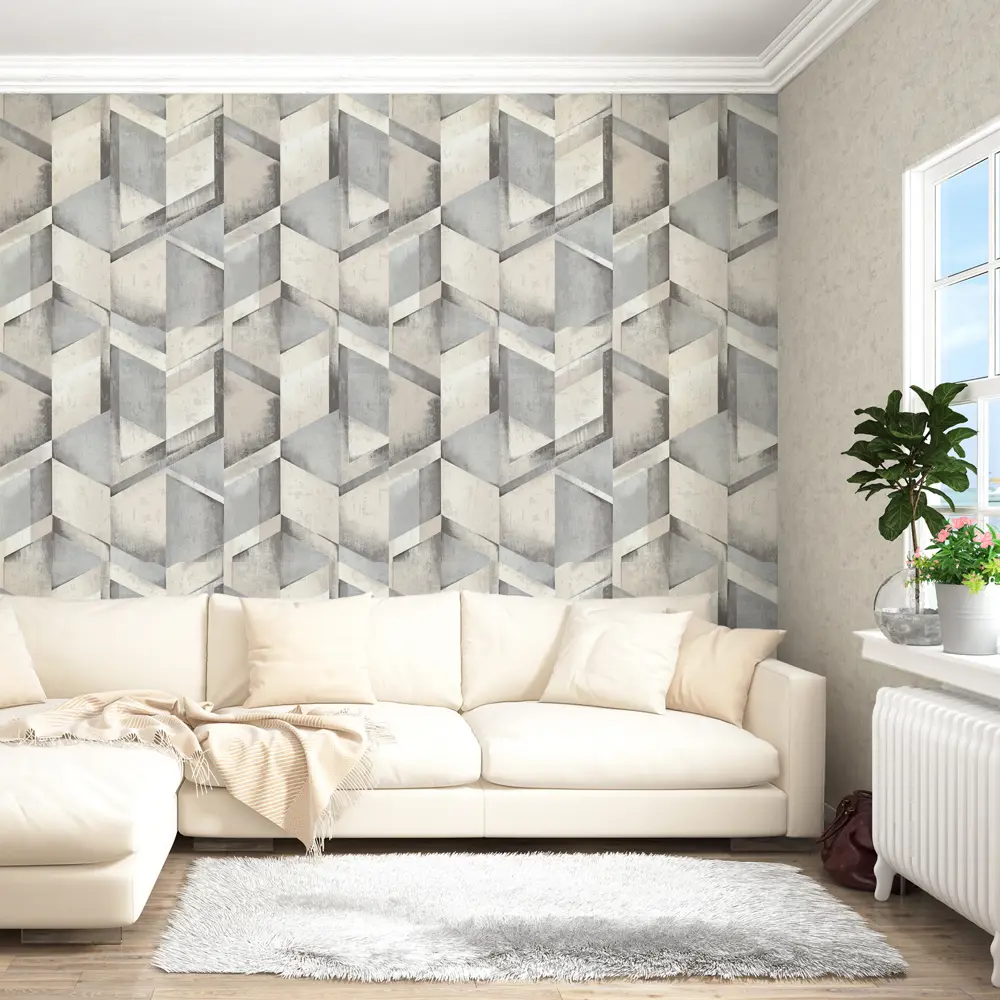 Обои флизелиновые Московская Обойная Фабрика Перфетто серебристые 1.06 м м 4102-5 Гранде STLM-2133577 - Вид №3