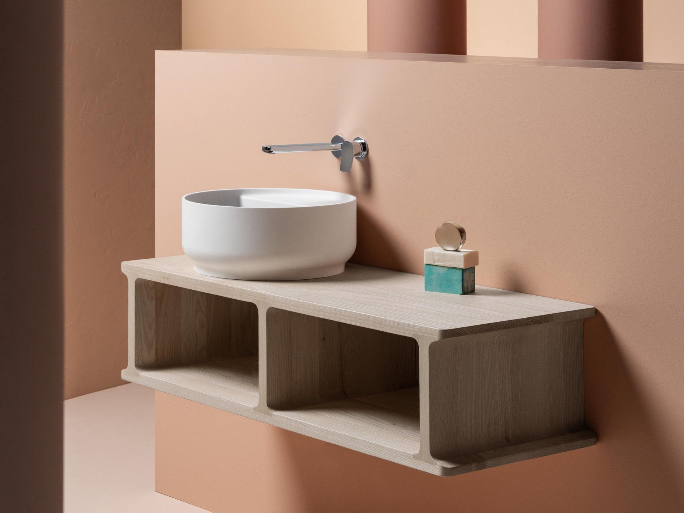 Одиночный подвесной умывальник из ясеня Zucchetti Beam ARCH-00035755