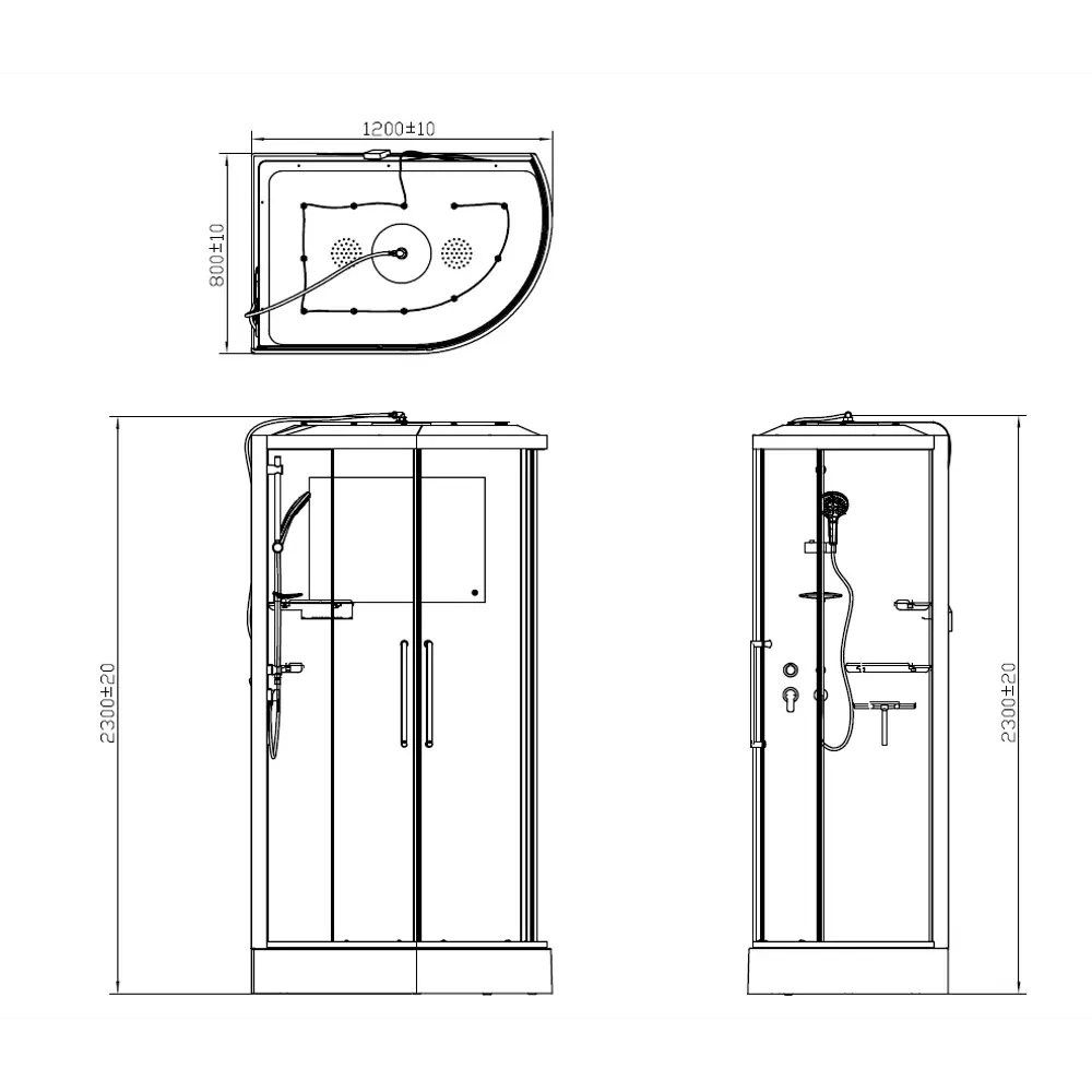 Душевая кабина Titan левая низкий поддон 120x80 см SENSEA Без серии STLM-2096819 - Вид №13