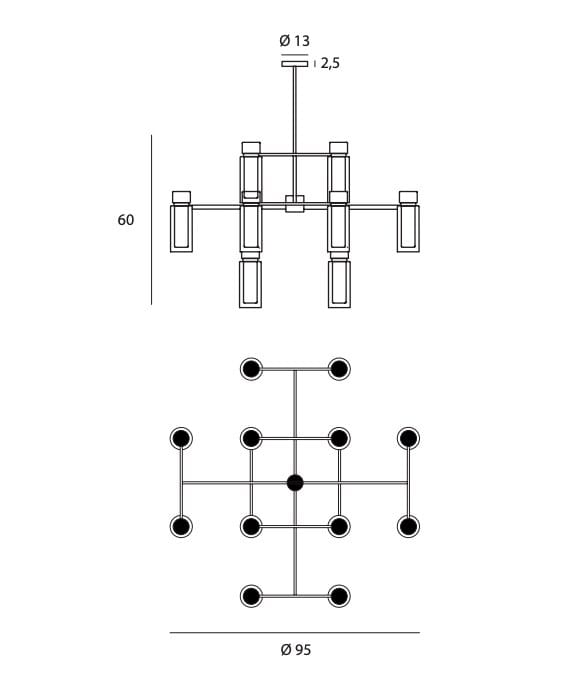 Окрашенная металлическая люстра Tooy Osman ARCH-00051289 - Вид №2