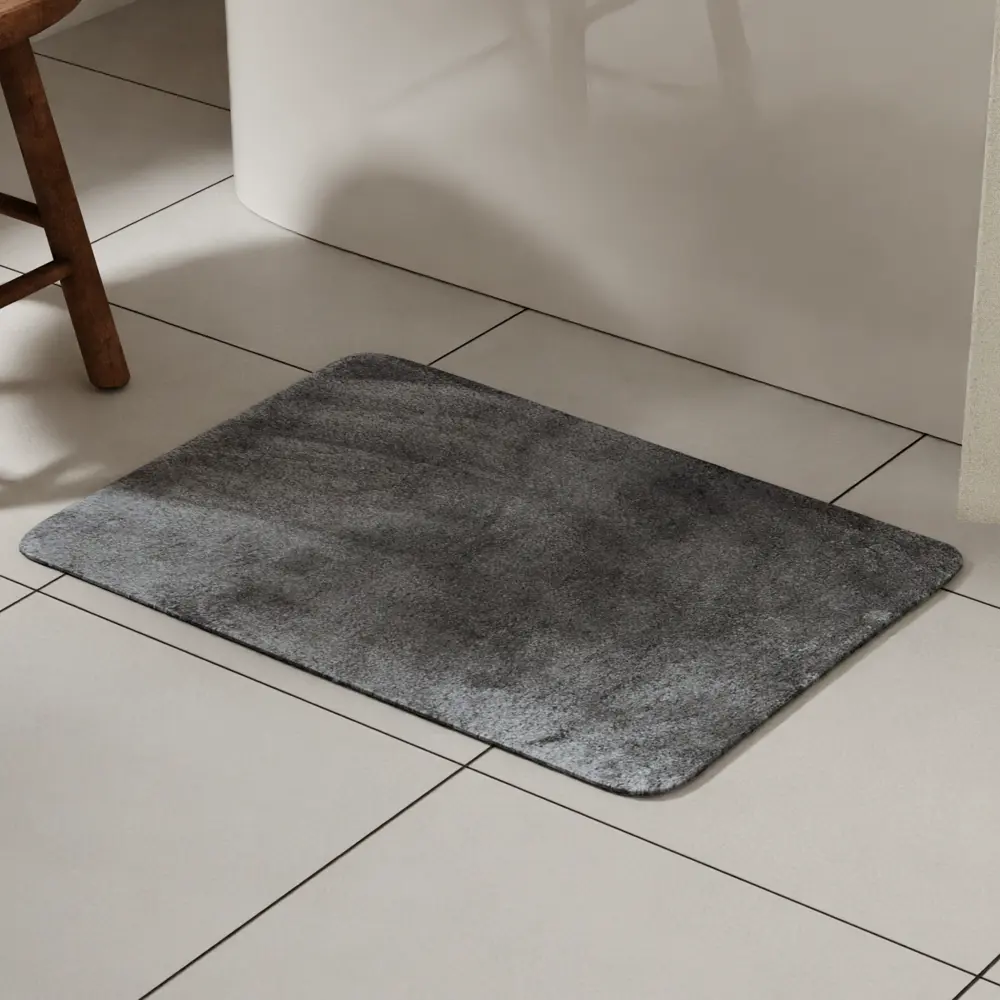 Коврик для ванной LEMER Como — мягкий и влаговпитывающий в сером цвете 89384871 STLM-1569201