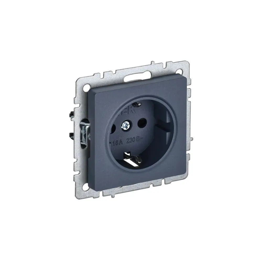 Розетка встраиваемая IEK Brite РС11-1-0-БрМ с заземлением цвет маренго STLM-2124134