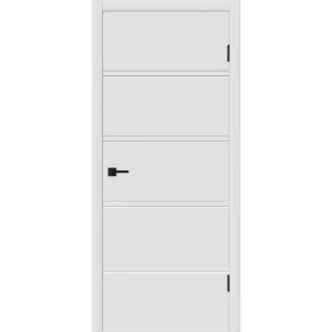 Комплект двери Бостон Х глухая 60x200 см эмаль белый с добором 200 мм