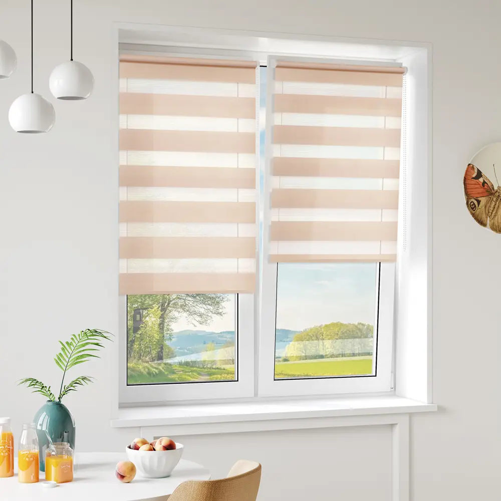 Штора рулонная день-ночь Мелоди 140x190 см пудра MIAMOZA STLM-2053778 - Вид №2