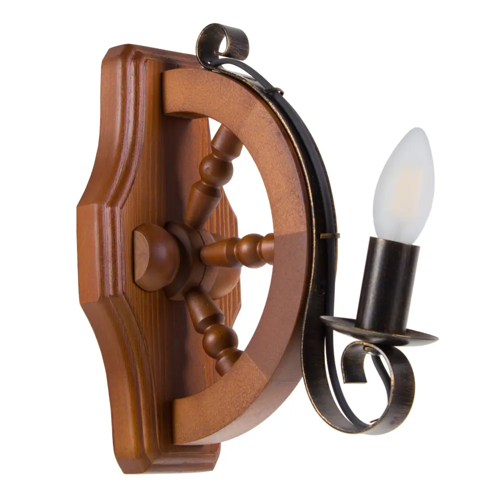 Бра Атлантида 1xE14х60 Вт, дерево, цвет тёмное дерево ЛАБОРАТОРИЯ СВЕТА "33 ИДЕИ" STLM-2150277