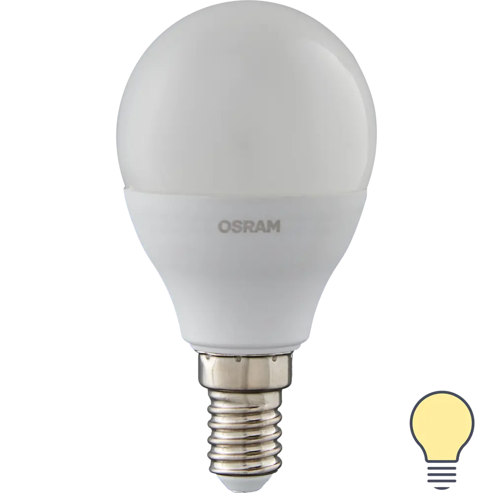 Лампа светодиодная Osram Antibacterial E14 220-240 В 7.5 Вт шар малый 806 лм теплый белый свет 82807757 STLM-2168352 