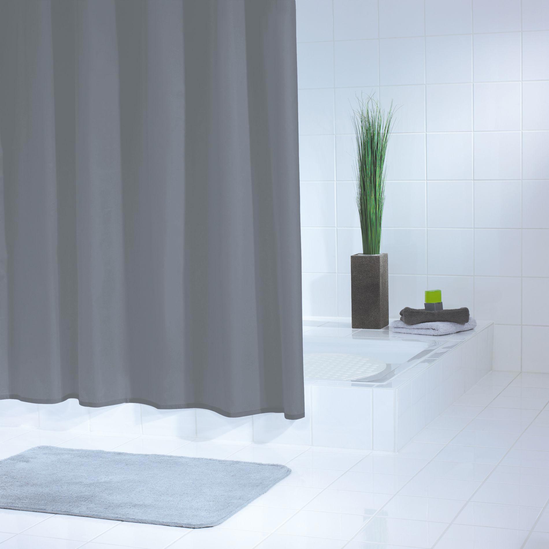 90255703 Штора для ванных комнат Standard серый/серебряный 180х200см Шторка для ванной STLM-0152138 RIDDER