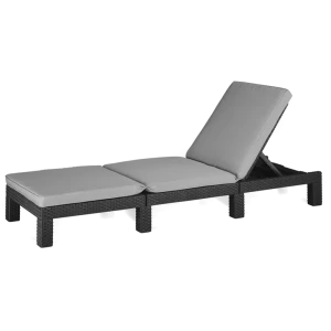 Шезлонг Allibert Daytona graphite 120х80х22 см пластик, цвет серый 16260552 STLM-2012259