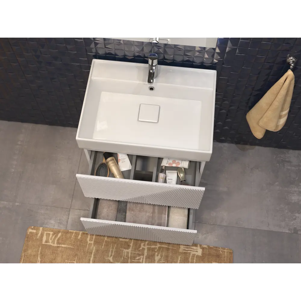 Тумба под раковину напольная Vigo Unik 65 см цвет белый STLM-2187273 - Вид №8