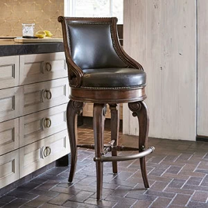 Барный стул 03500-510-002 Tatum Swivel Barstool - Dark Leather Ambella