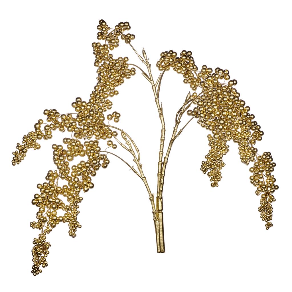 AL71209 Ветка золотая пучок с ягодами 75 см GOODWILL Santreyd 