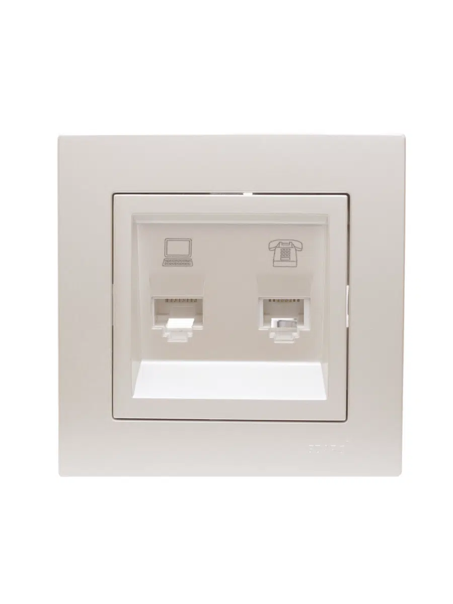 VESNA Розетка компьютер+телефон жемчужный LEZARD 742-3088-143 - Вид №7