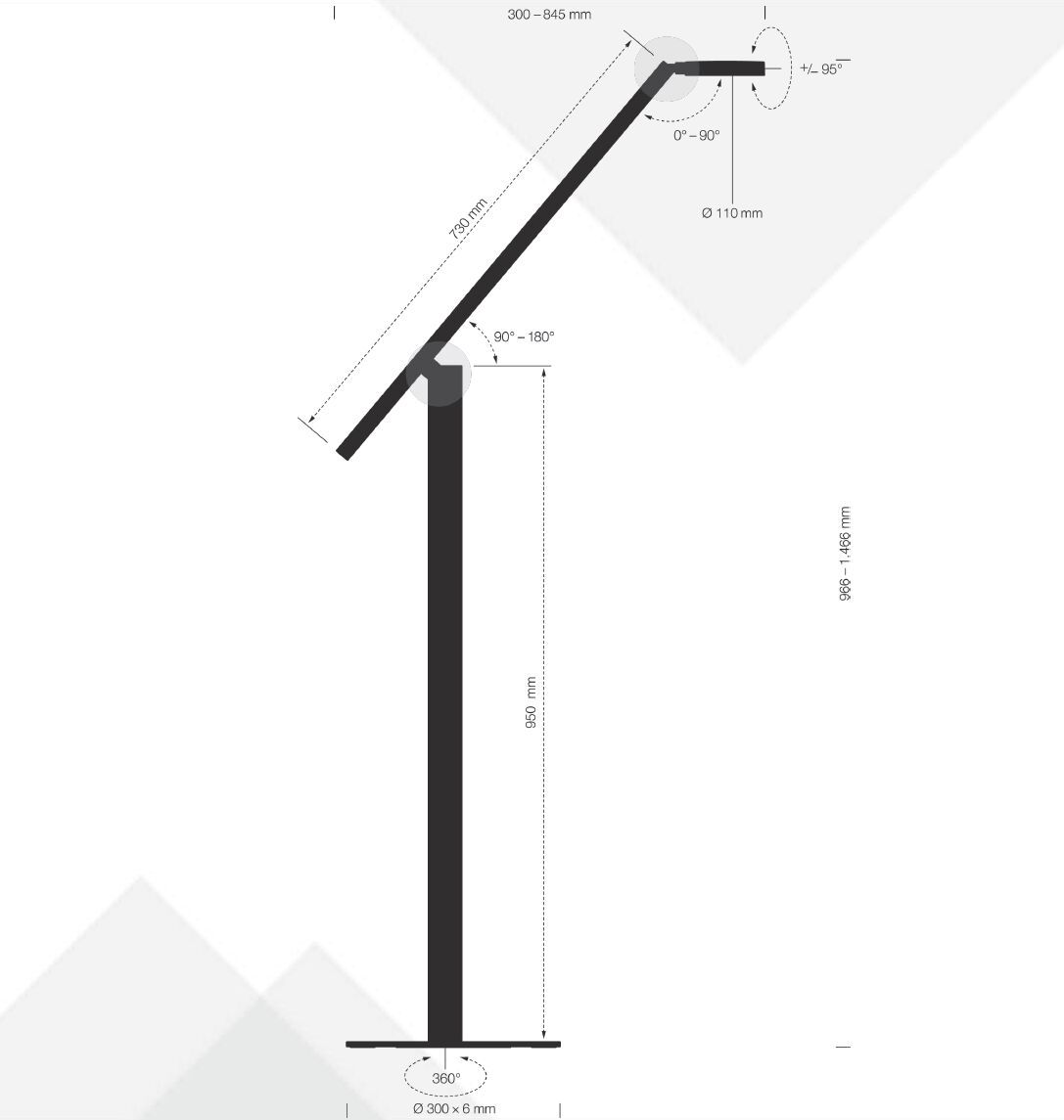 Алюминиевый регулируемый светодиодный торшер LUCTRA® FLOOR LITE ARCH-00062373 - Вид №8