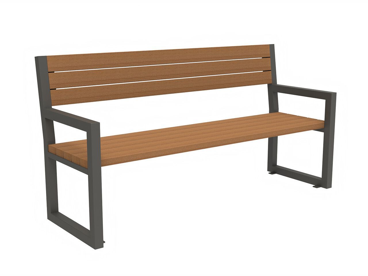 Стальная и деревянная скамья со спинкой Lazzari COPENAGHEN ARCH-00022649 - Вид №1